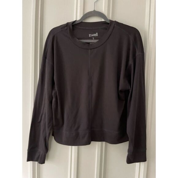 Z. Well long sleeve charcoal gray top L - Picture 1 of 3